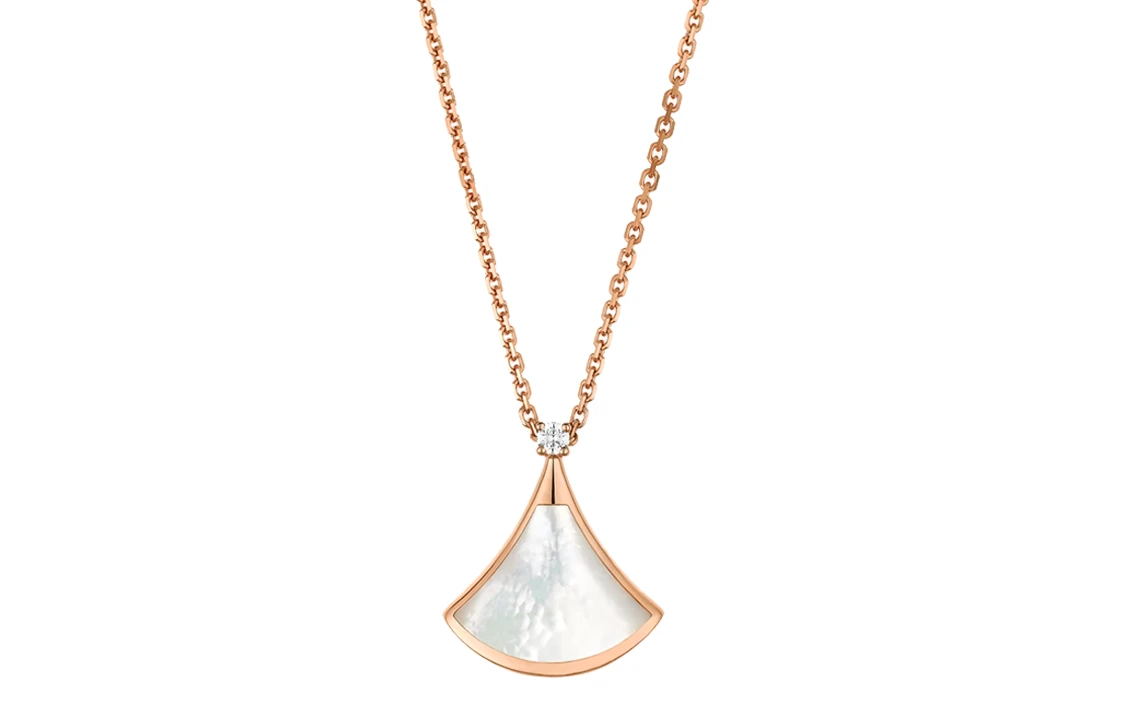 商品[国内直发] BVLGARI|宝格丽 DIVAS’ DREAM系列 白贝母扇子 18k 项链 男女同款情侣款 玫瑰金色,价格¥16793,第4张图片详细描述