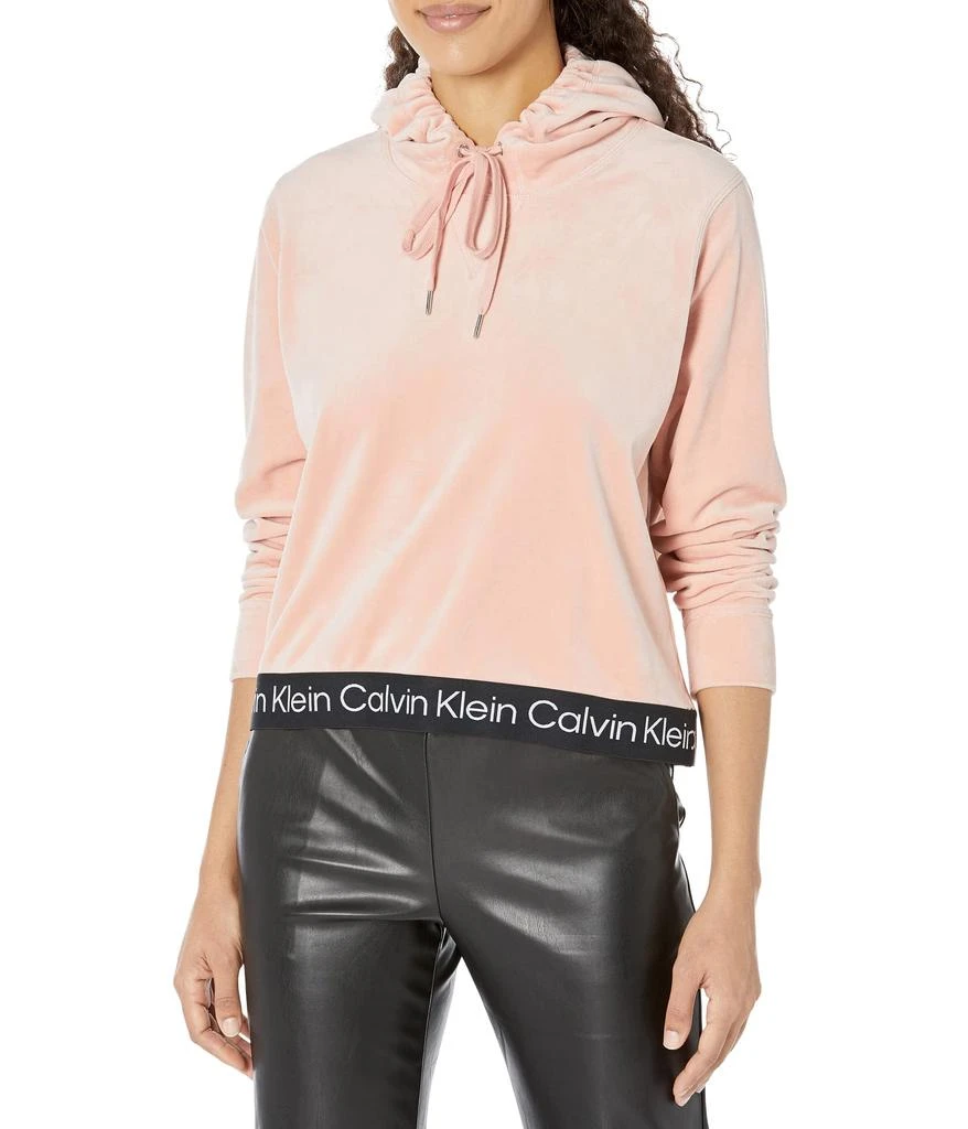 商品Calvin Klein|Crop Hoodie with Logo Tape,价格¥443,第1张图片