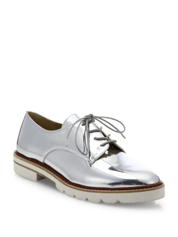 商品Stuart Weitzman|Metro Metallic Leather Oxfords,价格¥1597,第1张图片