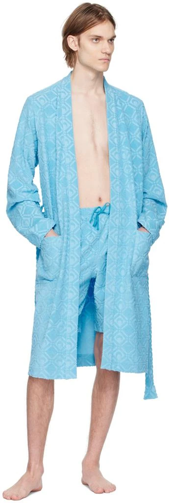 商品MARINE SERRE|Blue Jacquard Robe,价格¥3372,第4张图片详细描述