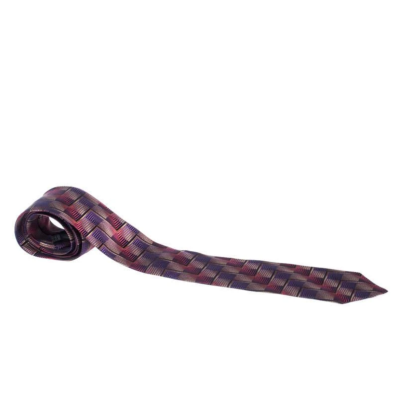 商品[二手商品] Prada|Prada Multicolor Geometric Pattern Silk Jacquard Classic Tie ,价格¥806,第1张图片