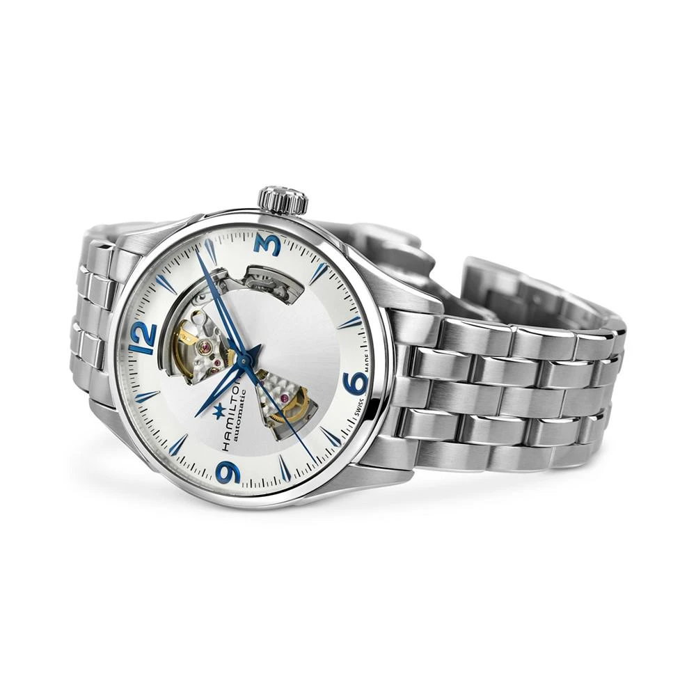 商品Hamilton|Men's Swiss Automatic Jazzmaster Open Heart Stainless Steel Bracelet Watch 42mm,价格¥8375,第2张图片详细描述
