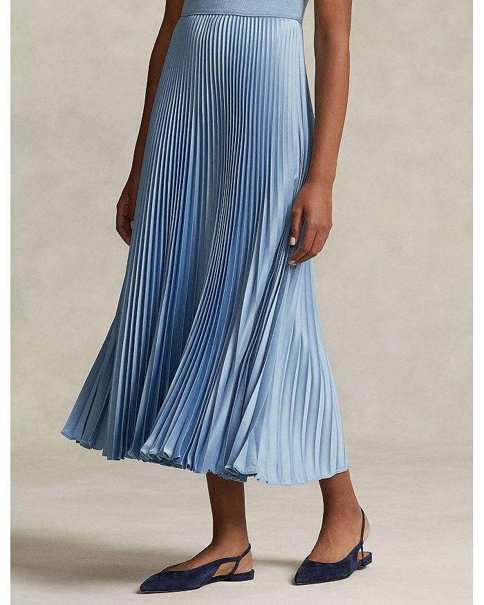 商品Ralph Lauren|Mixed Media Pleated Skirt Midi Dress,价格¥2984,第5张图片详细描述