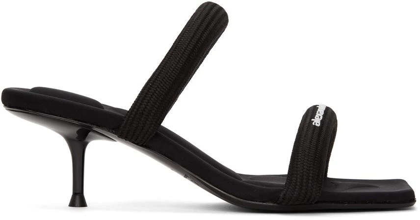 商品Alexander Wang|Black Padded Jessie Heeled Sandals,价格¥3020,第1张图片