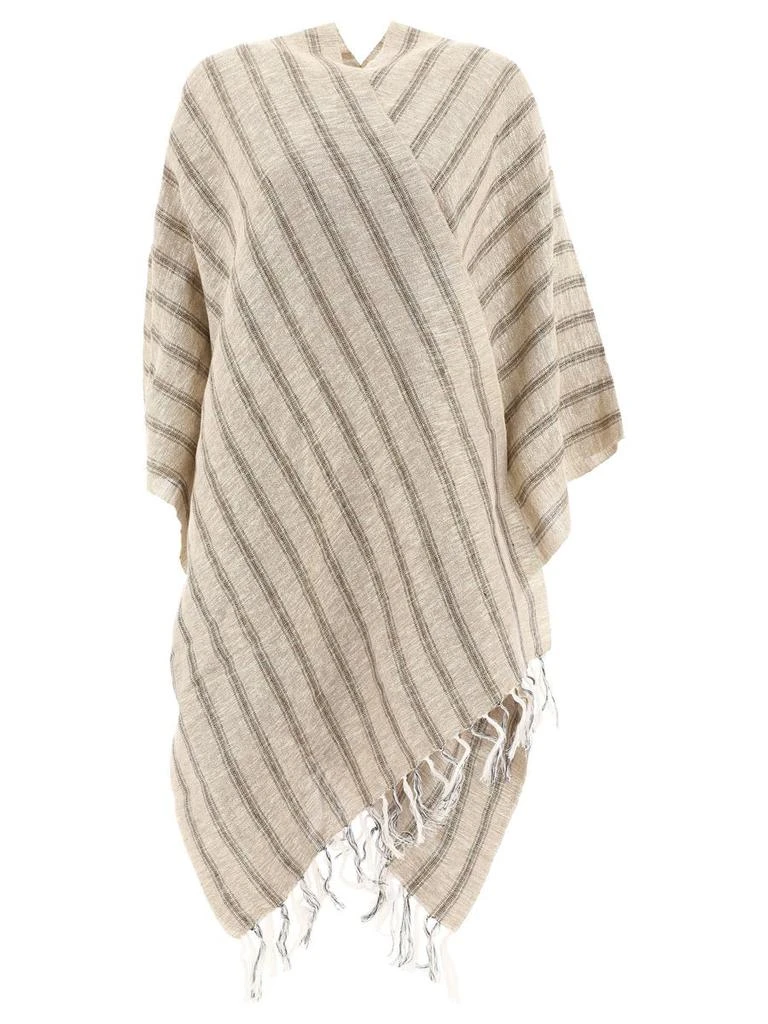 商品Brunello Cucinelli|Striped lamé cape,价格¥6759,第1张图片