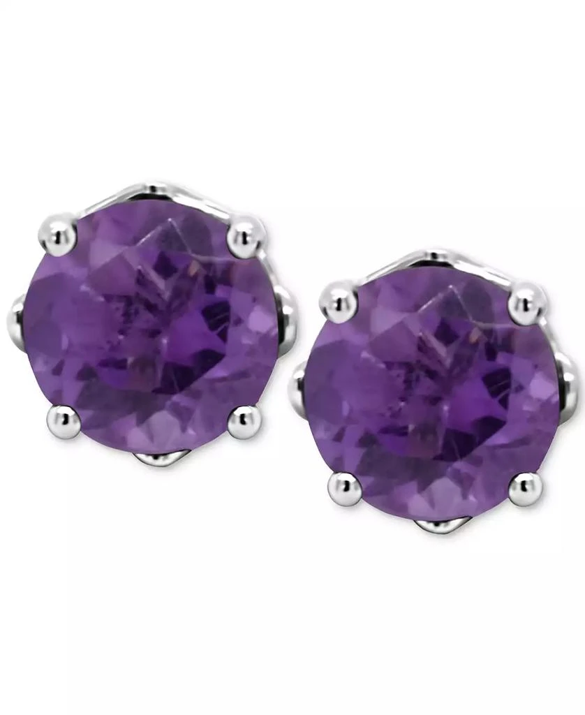 商品Macy's|Rhodolite Garnet Stud Earrings (1-1/5 ct. t.w.) in Sterling Silver (Also in Opal, Citrine, White Topaz, Peridot, Aquamarine, and Amethyst),价格¥421,第3张图片详细描述