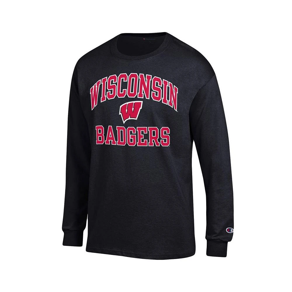 商品CHAMPION|Men's Black Wisconsin Badgers High Motor Long Sleeve T-shirt,价格¥236,第2张图片详细描述
