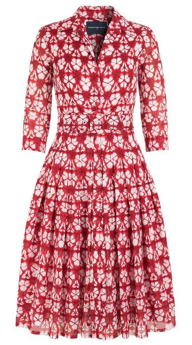 商品SAMANTHA SUNG|SAMANTHA SUNG AUDREY #4 DRESS IN SHIBORI EXPLORATION,价格¥5533,第1张图片