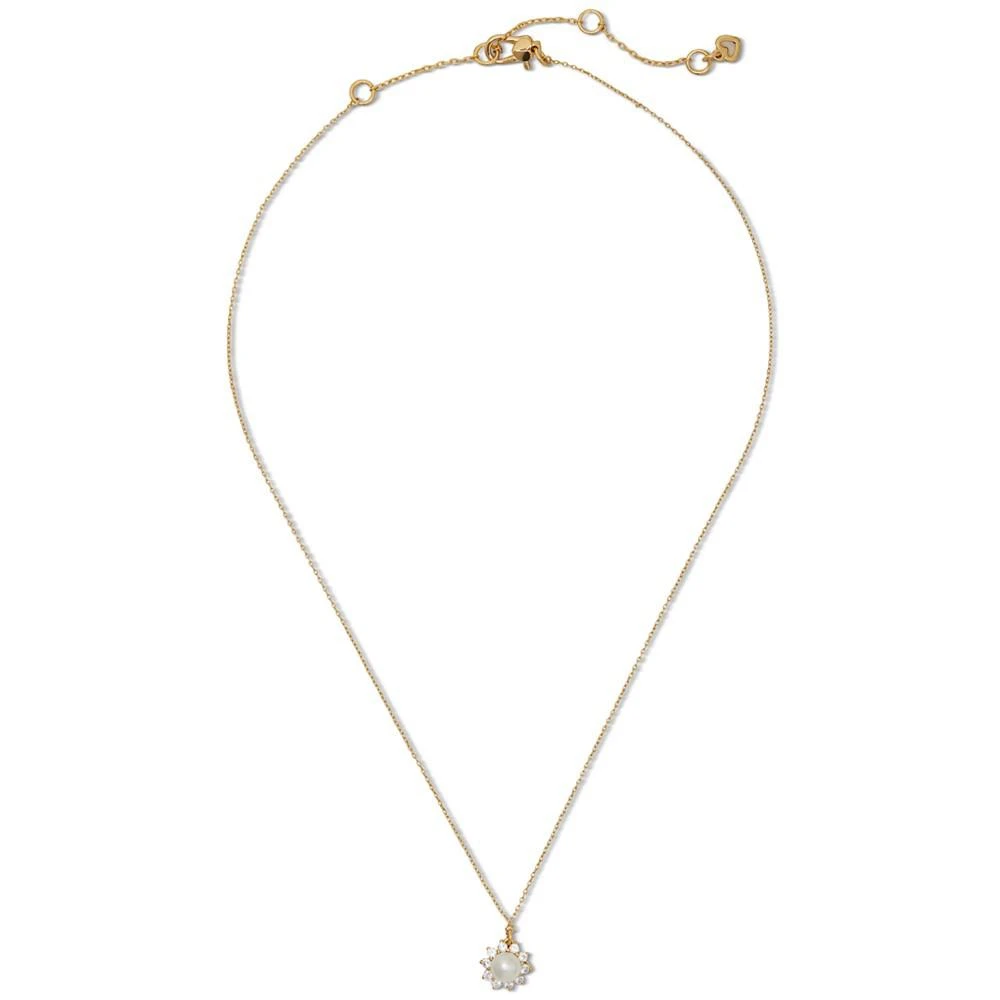 商品Kate Spade|Gold-Tone Pavé & Imitation Pearl Halo Pendant Necklace, 16" + 3" extender,价格¥436,第2张图片详细描述