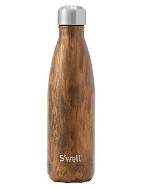 商品S'well|Teakwood Stainless Steel Reusable Water Bottle,价格¥261-¥335,第1张图片