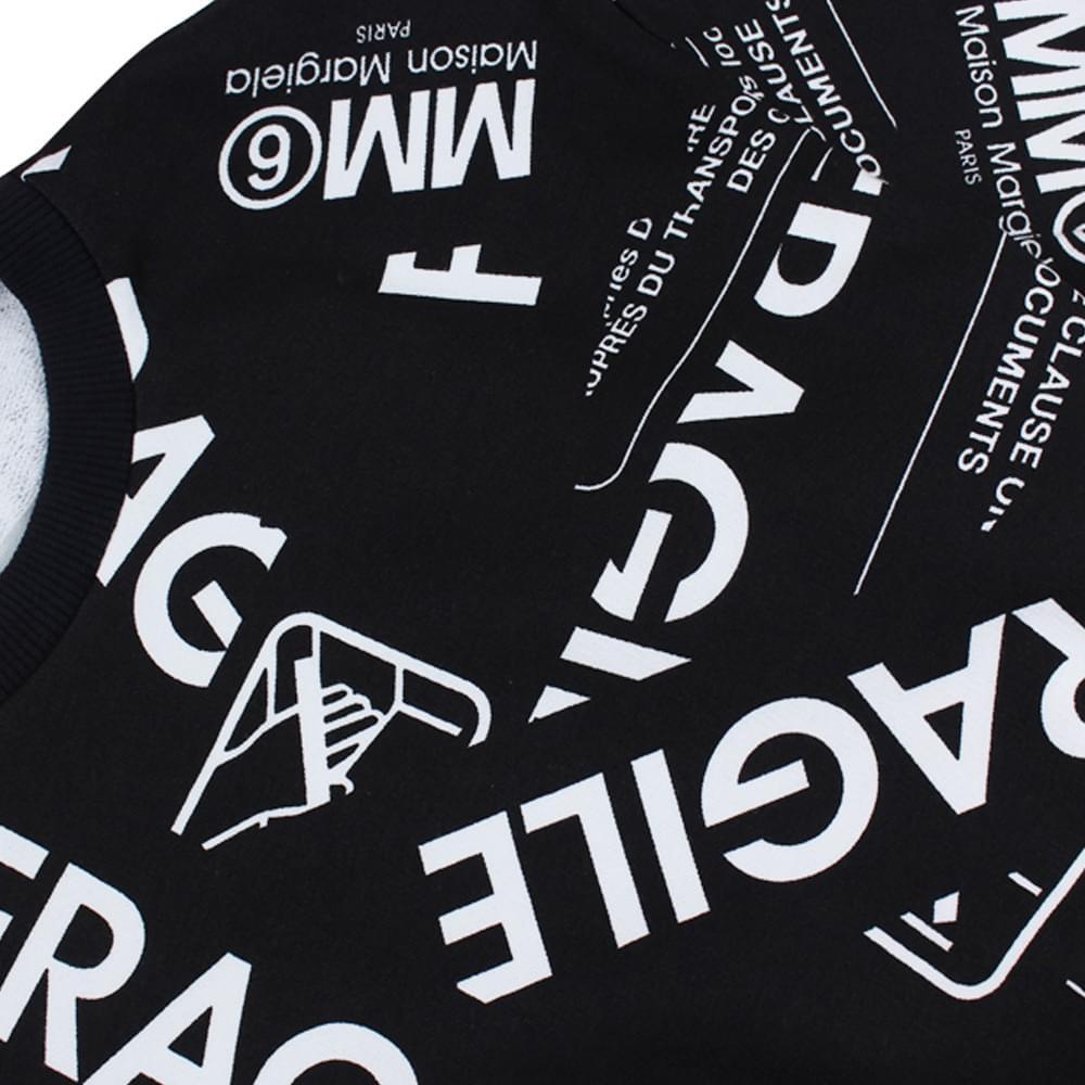 商品MAISON MARGIELA|Fragile Print Black Sweatshirt,价格¥502,第6张图片详细描述