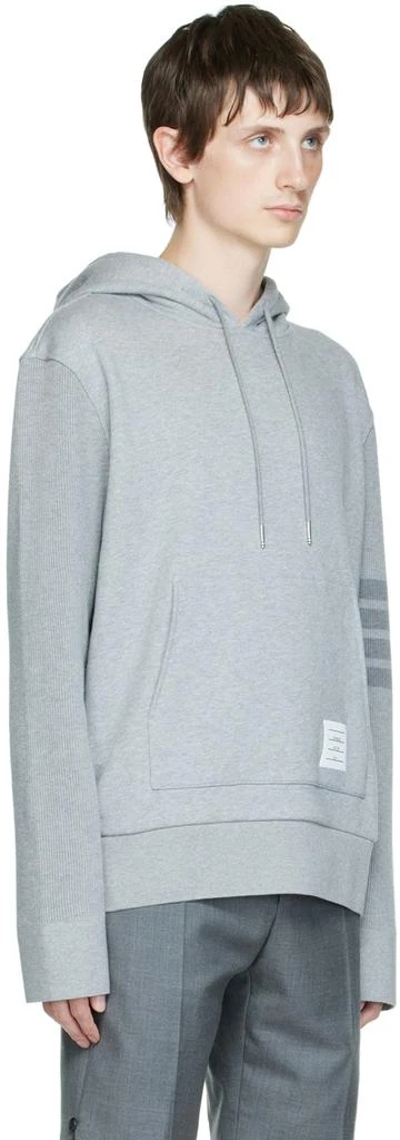 商品Thom Browne|Gray Loopback 4-Bar Hoodie,价格¥4934,第2张图片详细描述