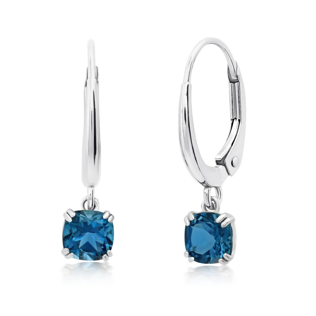 商品Nicole Miller|10k White or Yellow Gold Cushion Cut 5mm Gemstone Dangle Lever Back Earrings with Push Backs,价格¥1186,第3张图片详细描述
