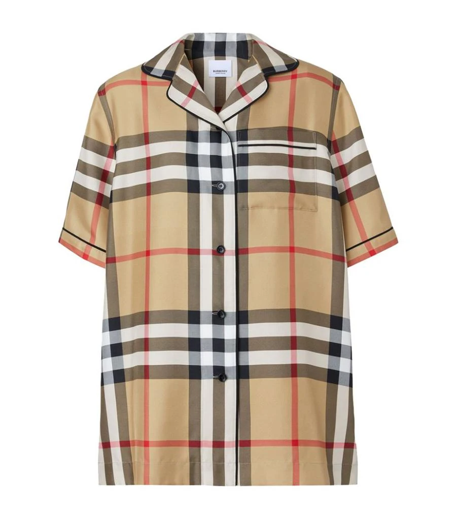 商品Burberry|Silk Vintage Check Pyjama Shirt,价格¥8179,第1张图片