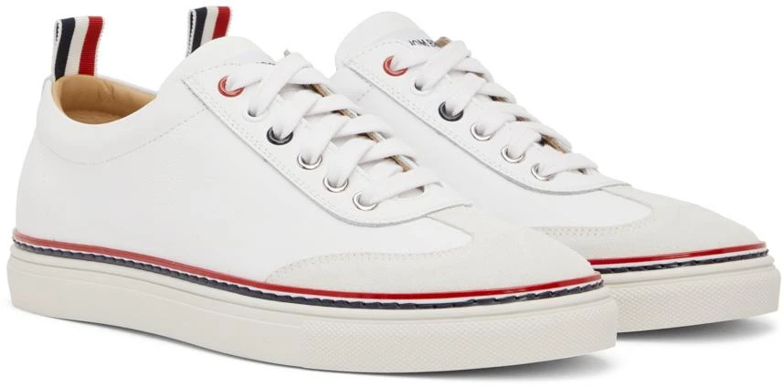 商品Thom Browne|White Calfskin Sneakers,价格¥4660,第4张图片详细描述