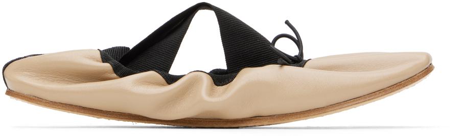 Beige & Black Gianna Ballerina Flats商品第1张图片规格展示