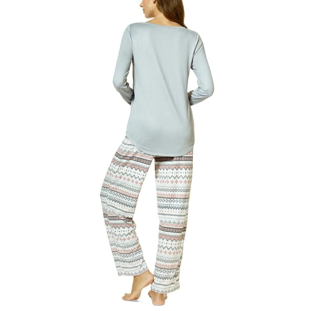 商品Hue|Women's Skaters Bouquet Long-Sleeve T-Shirt and Pajama Pants Set,价格¥152,第2张图片详细描述