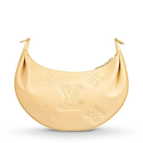 【现货】Louis Vuitton/路易威登 Over The Moon系列 女士香蕉色老花压纹牛皮革金扣金链单肩斜挎手提月亮包M59823 商品