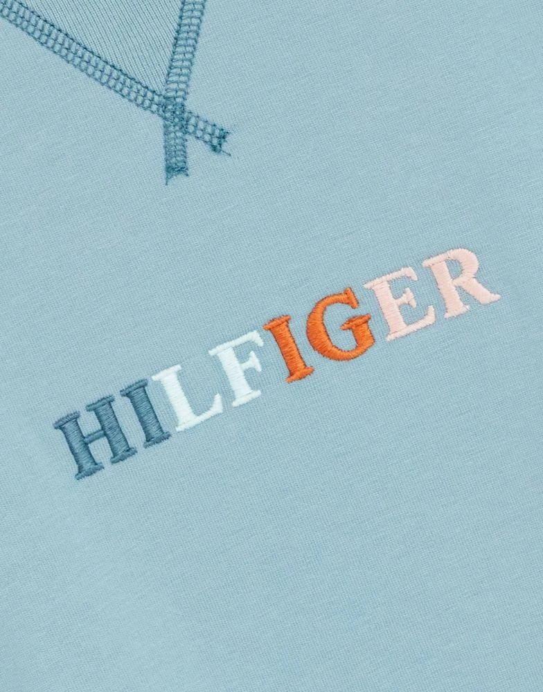 商品Tommy Hilfiger|Tommy Hilfiger cotton multi logo t-shirt in light blue - LBLUE,价格¥286,第3张图片详细描述