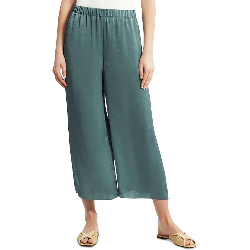 商品Theory|Theory Womens Easy Satin Elastic Waist Wide Leg Pants,价格¥350,第1张图片
