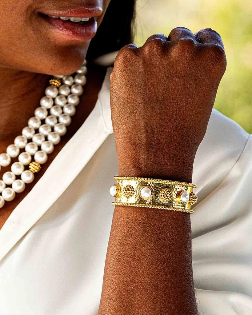 Berry & Jade Cuff Bracelet in 18K Gold Plated 商品