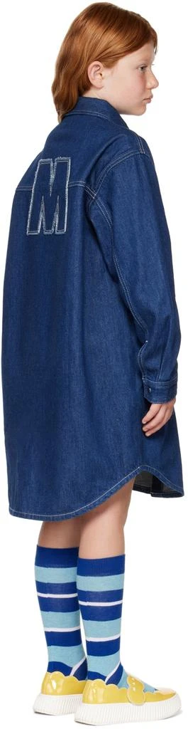 商品Marni|Kids Indigo Frayed 'M' Patch Denim Dress,价格¥878,第3张图片详细描述