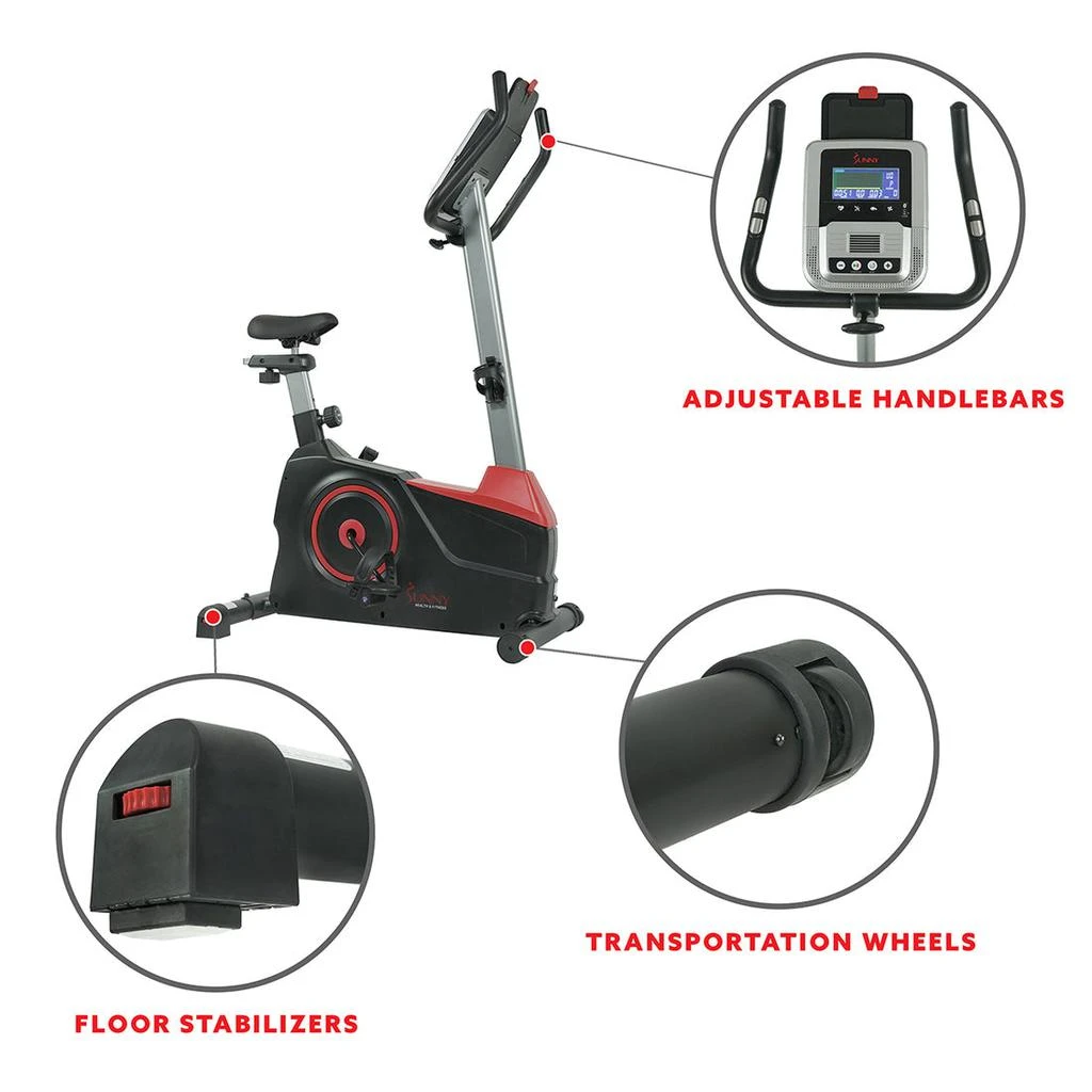 商品Sunny Health & Fitness|Sunny Health & Fitness Evo-Fit Stationary Upright Bike with 24 Level Electro-Magnetic Resistance,价格¥3573,第5张图片详细描述