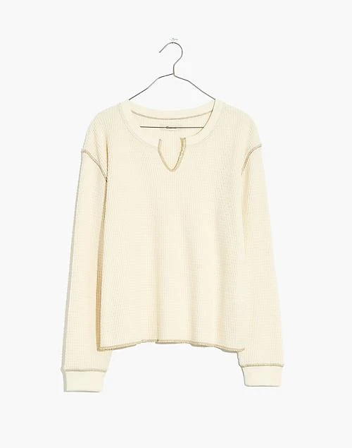 商品Madewell|Waffle Split-Neck Crop Tee,价格¥240,第1张图片