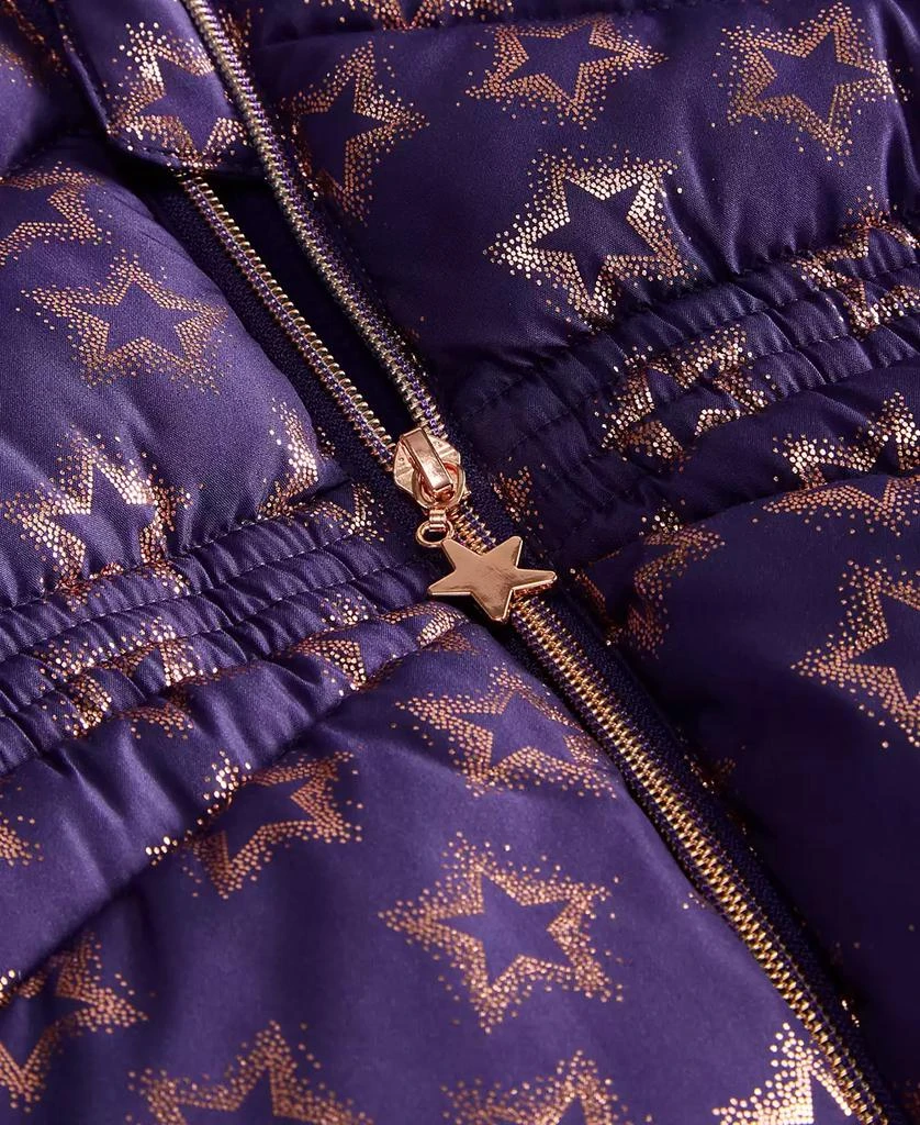 商品S Rothschild & CO|Toddler & Little Girls Foil Quilted Puffer Coat  With Faux-Fur Trim,价格¥229,第3张图片详细描述