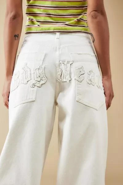 商品BDG|BDG Applique White Denim Jaya Baggy Jean,价格¥672,第1张图片