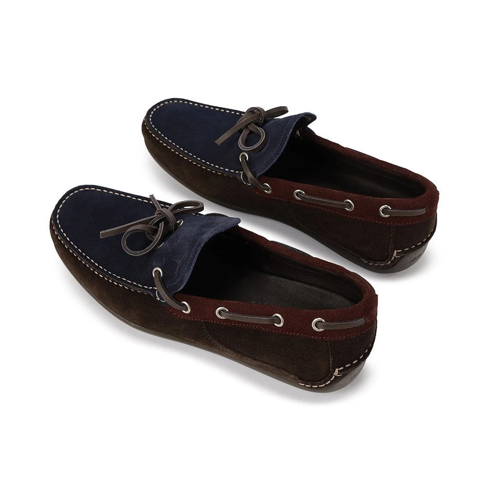 SALVATORE FERRAGAMO 男士棕色蓝色两色拼接乐福鞋 0582736 商品