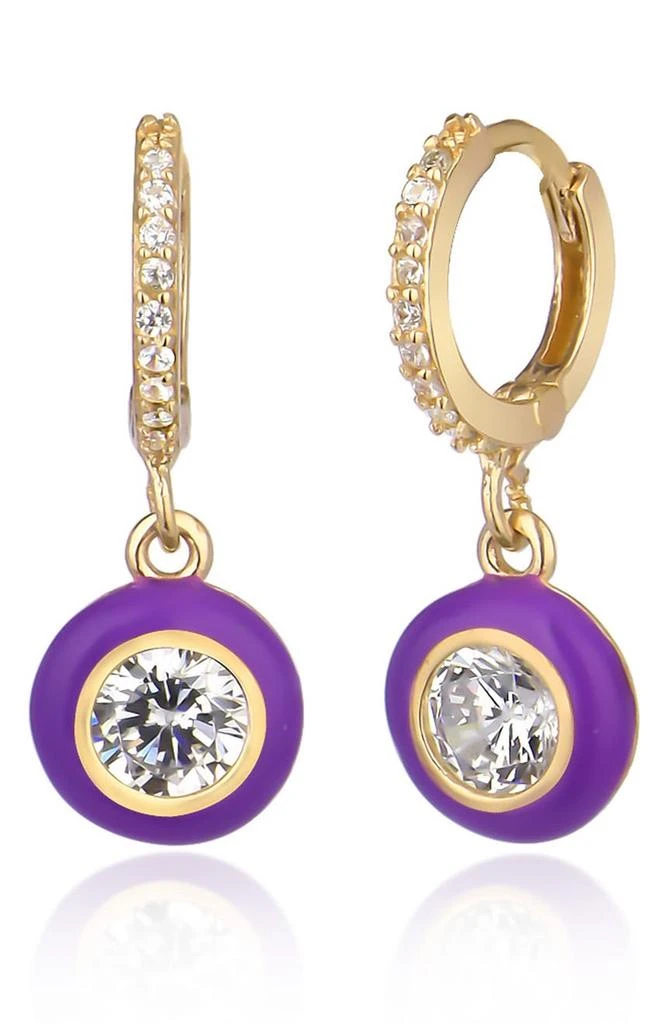 商品Gabi Rielle|14K Yellow Gold Plated Sterling Silver French Enamel Stone Drop Earrings,价格¥409,第1张图片