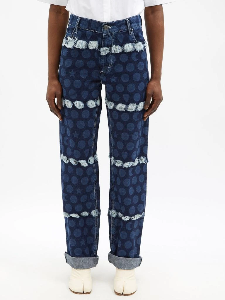 Runes etched polka-dot straight-leg jeans 商品