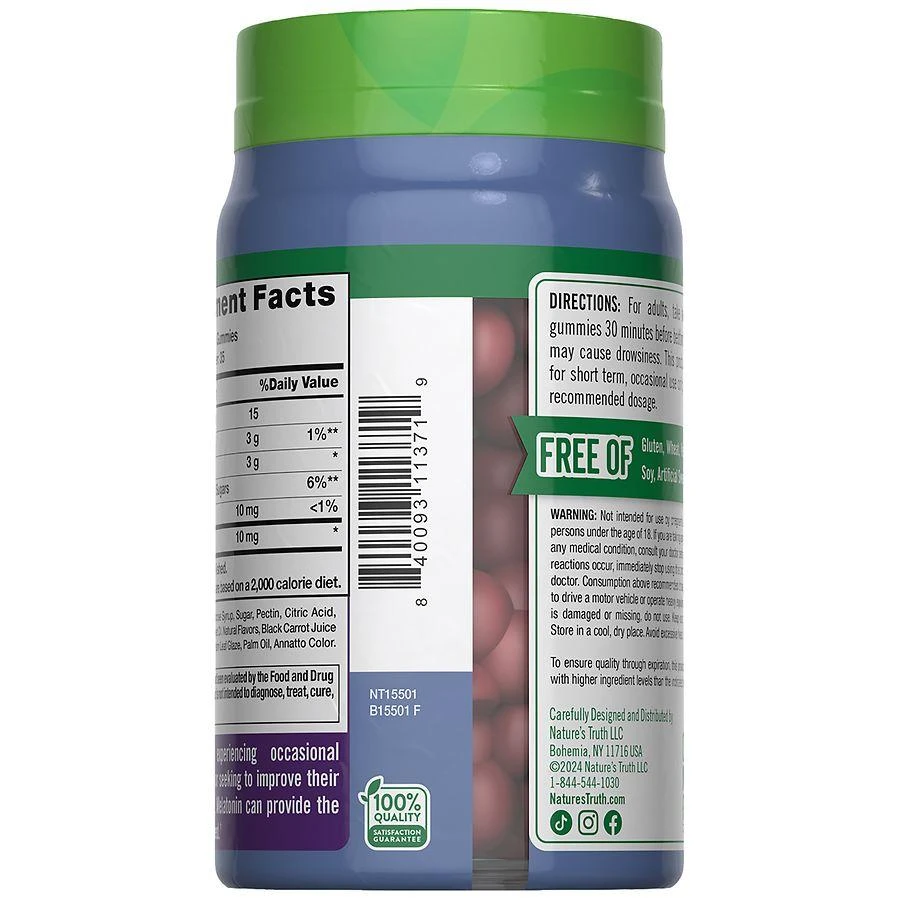 商品Nature's Truth|Sleep Melatonin Gummies Mixed Berry,价格¥112,第4张图片详细描述