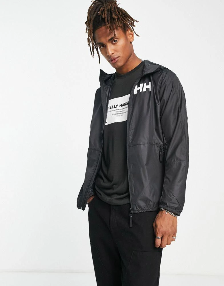 商品Helly Hansen|Helly Hansen active wind jacket with arm and back print in black,价格¥563,第2张图片详细描述