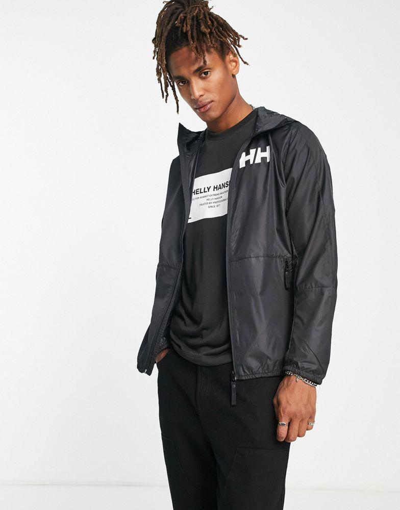 商品Helly Hansen|Helly Hansen active wind jacket with arm and back print in black,价格¥504,第4张图片详细描述