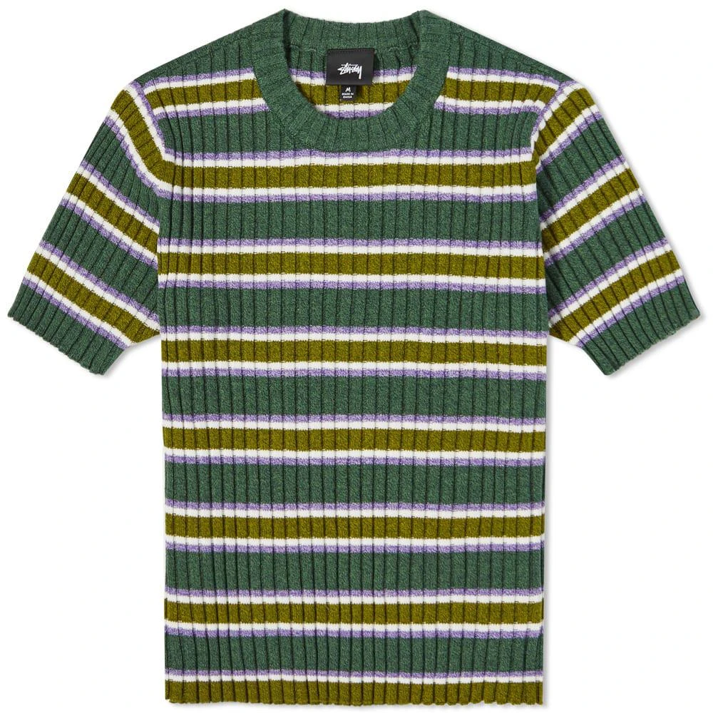 商品STUSSY|Stussy Short Sleeve Rib Stripe Sweat Top,价格¥876,第1张图片