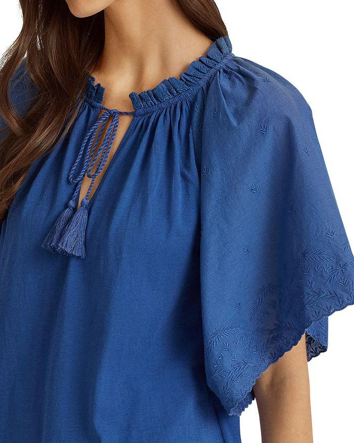 Embroidered Flutter Sleeve Top 商品