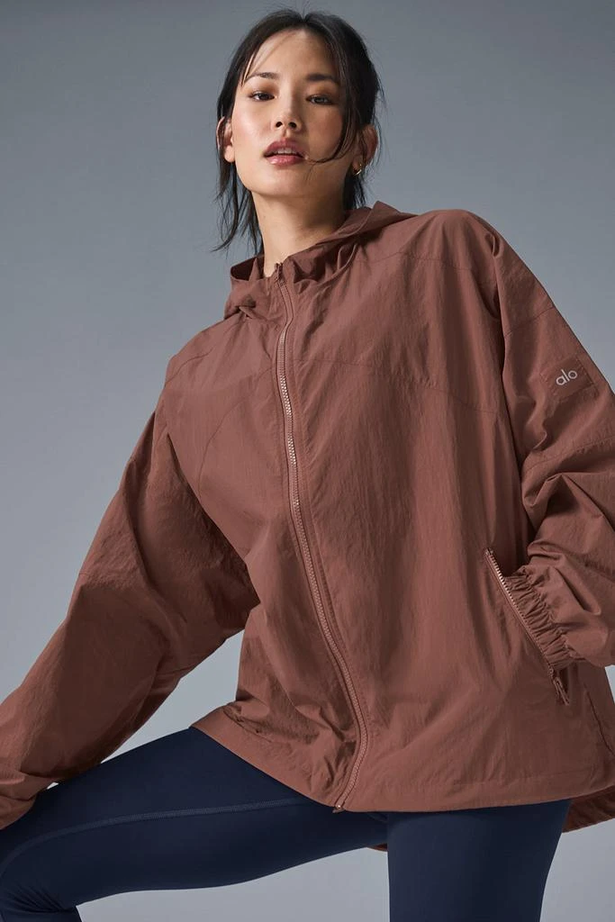 商品Alo|Vantage Nylon Ripstop Track Jacket - Chestnut,价格¥1035,第1张图片详细描述