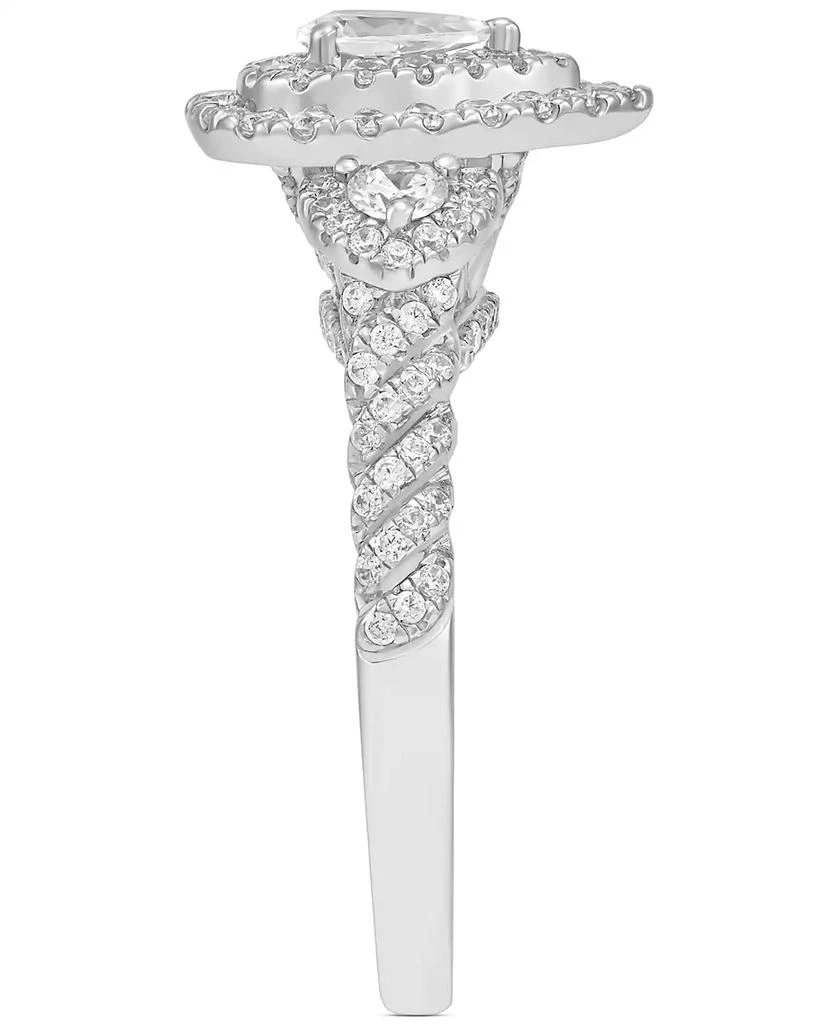 商品Macy's|Diamond Pear-Cut Halo Engagement Ring (1 ct. t.w.) in 14k White Gold,价格¥11641,第5张图片详细描述