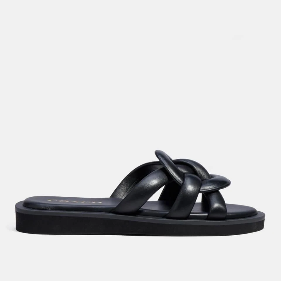 商品Coach|COACH WOMEN'S GEORGIE LEATHER SLIDE SANDALS,价格¥1096,第1张图片