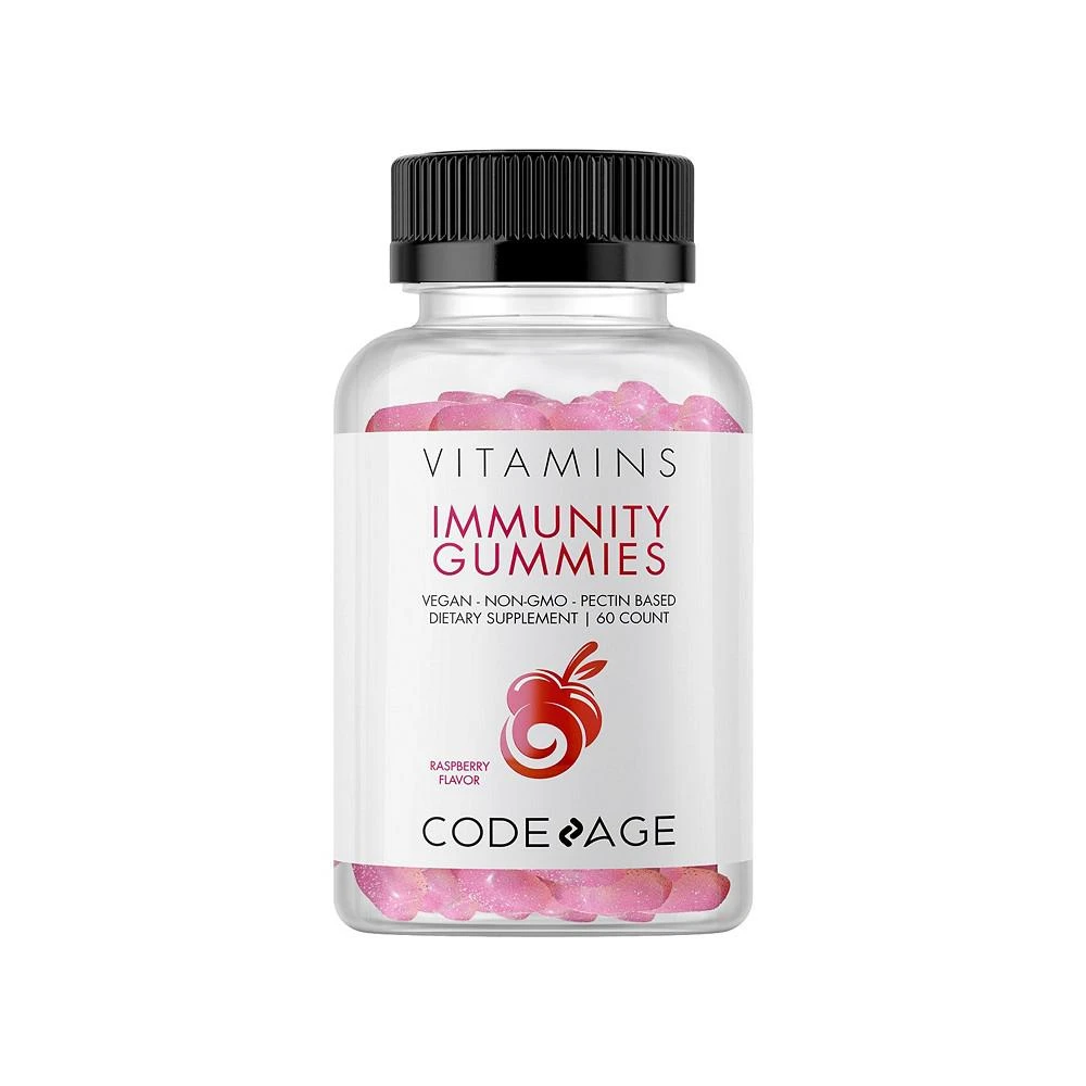 商品Codeage|Immunity Gummies, Vitamin C, Sambucus Black Elderberry, Echinacea & Propolis Supplement - 60ct,价格¥150,第1张图片