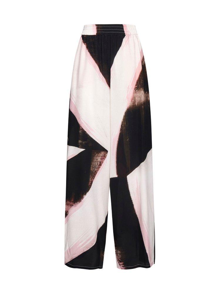 商品Alexander McQueen|Alexander McQueen Color-Block Wide Leg Pants,价格¥6653,第1张图片