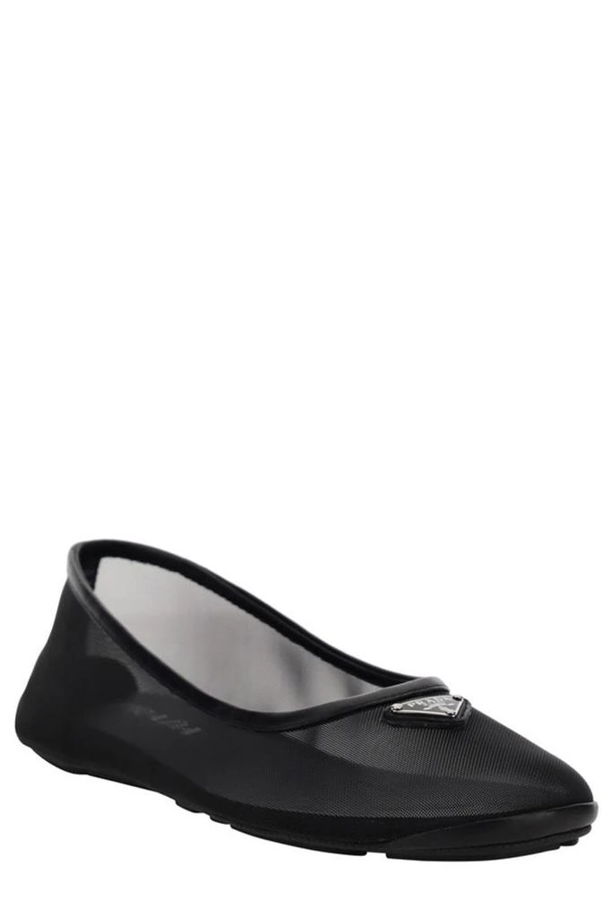 商品Prada|Prada All-Over Perforated Logo Plaque Ballerine Shoes,价格¥4132,第2张图片详细描述