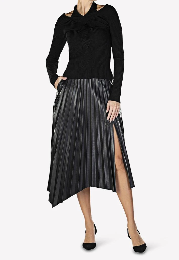 商品Acler|Jayla Pleated Asymmetrical Midi Skirt in Vegan Leather,价格¥2802,第2张图片详细描述