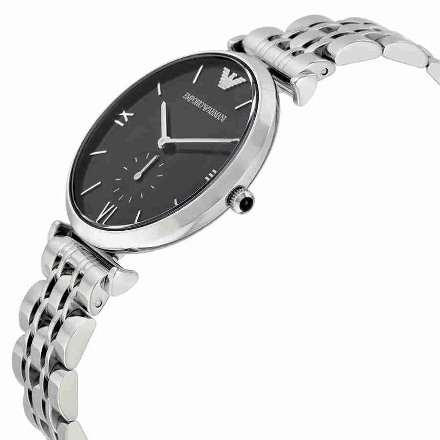 商品Emporio Armani|Emporio Armani Retro Black Dial Stainless Steel Mens Watch AR1676,价格¥1147,第4张图片详细描述