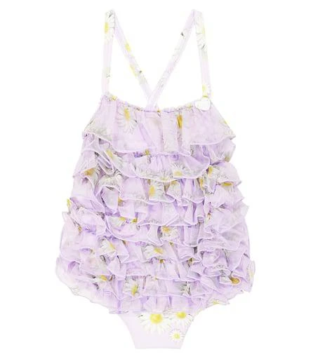 商品MONNALISA|Baby ruffled tulle bodysuit,价格¥1055,第1张图片详细描述
