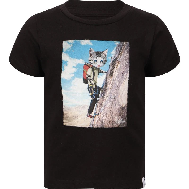 商品Kid Dangerous|Cat rock climber logo t shirt in black,价格¥319,第1张图片