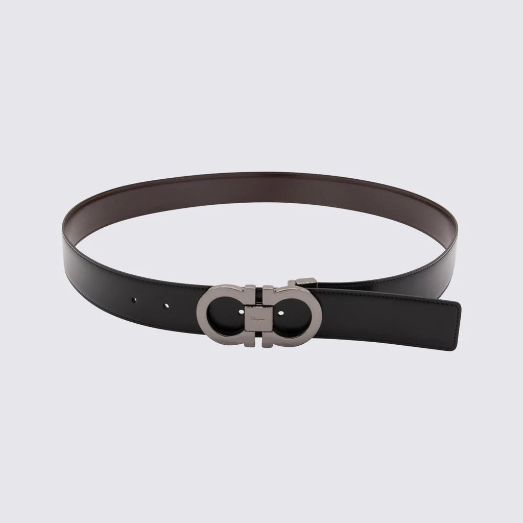 商品Salvatore Ferragamo|BLACK AND AUBURN RED LEATHER BELT,价格¥2706,第1张图片