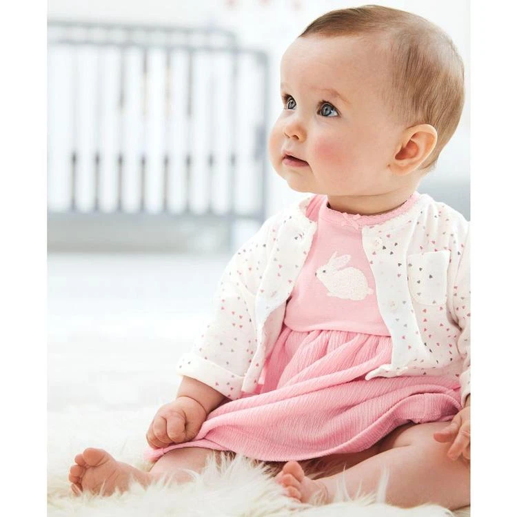 商品Carter's|2-Pc. Cardigan & Bunny Bodysuit-Dress Set, Baby Girls,价格¥75,第3张图片详细描述